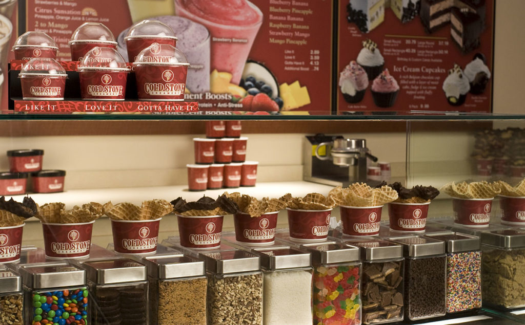 Cold Stone Creamery Toppings Display